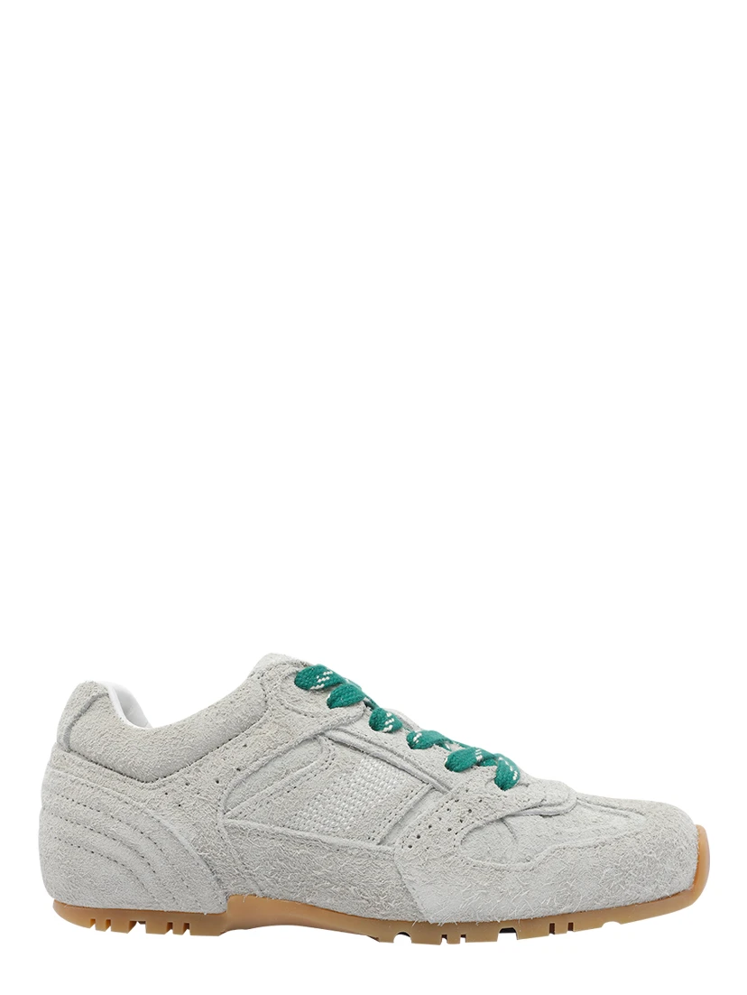 textured lace-up trainers