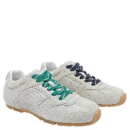 textured lace-up trainers