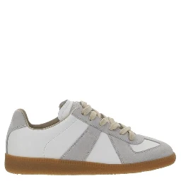 White Calf Leather Bos Taurus Low Top Sneakers