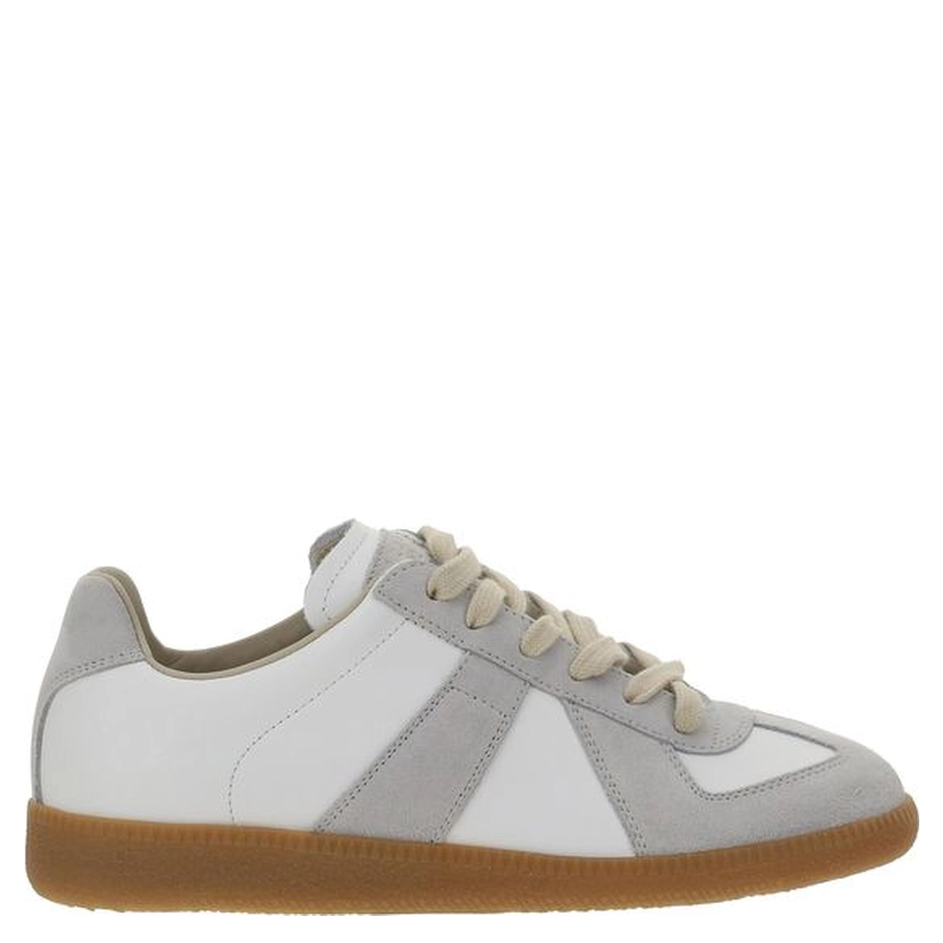 White Calf Leather Bos Taurus Low Top Sneakers