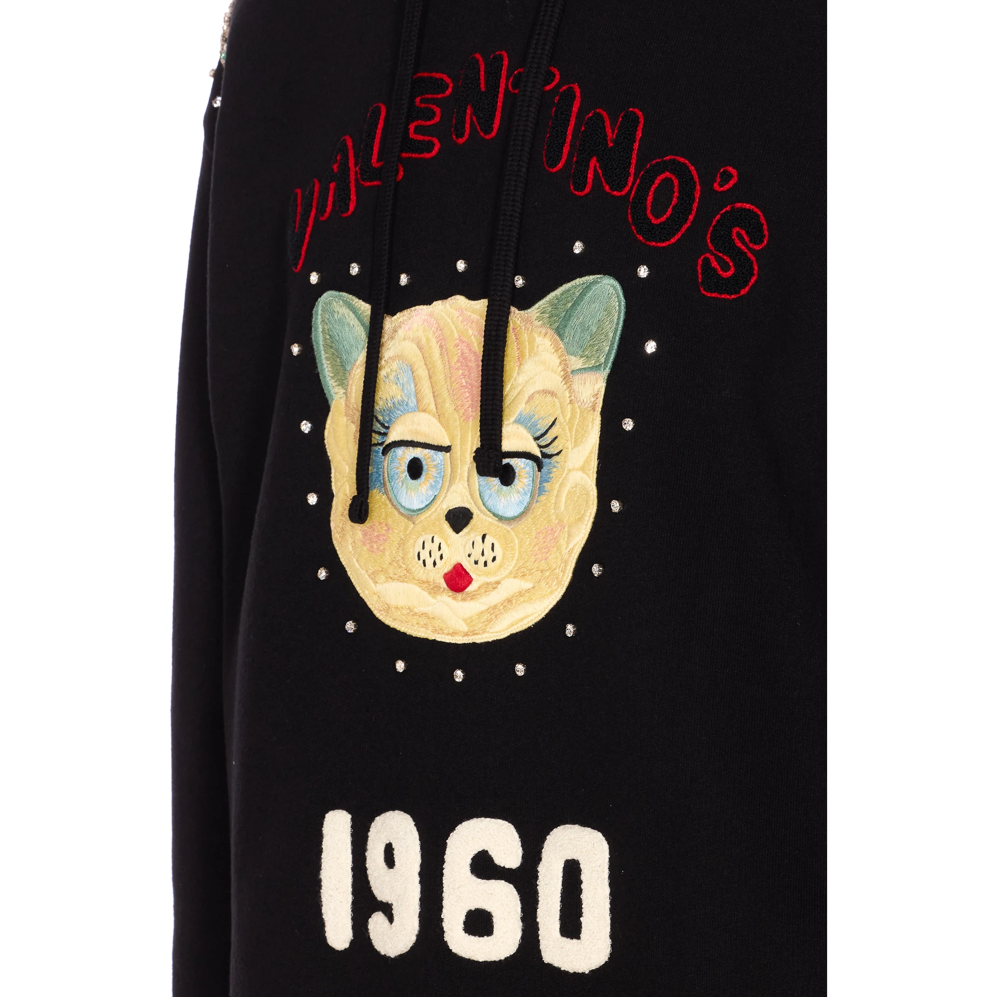 Garavani Hoodie With Logo Print In Black