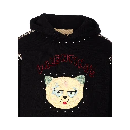 Garavani Hoodie With Logo Print In Black