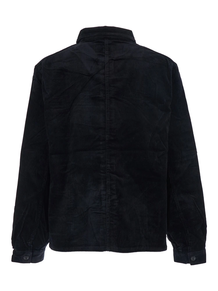 Black Jacket with Classic Collar and One Front Patch Pocket in Corduroy Woman alternative
