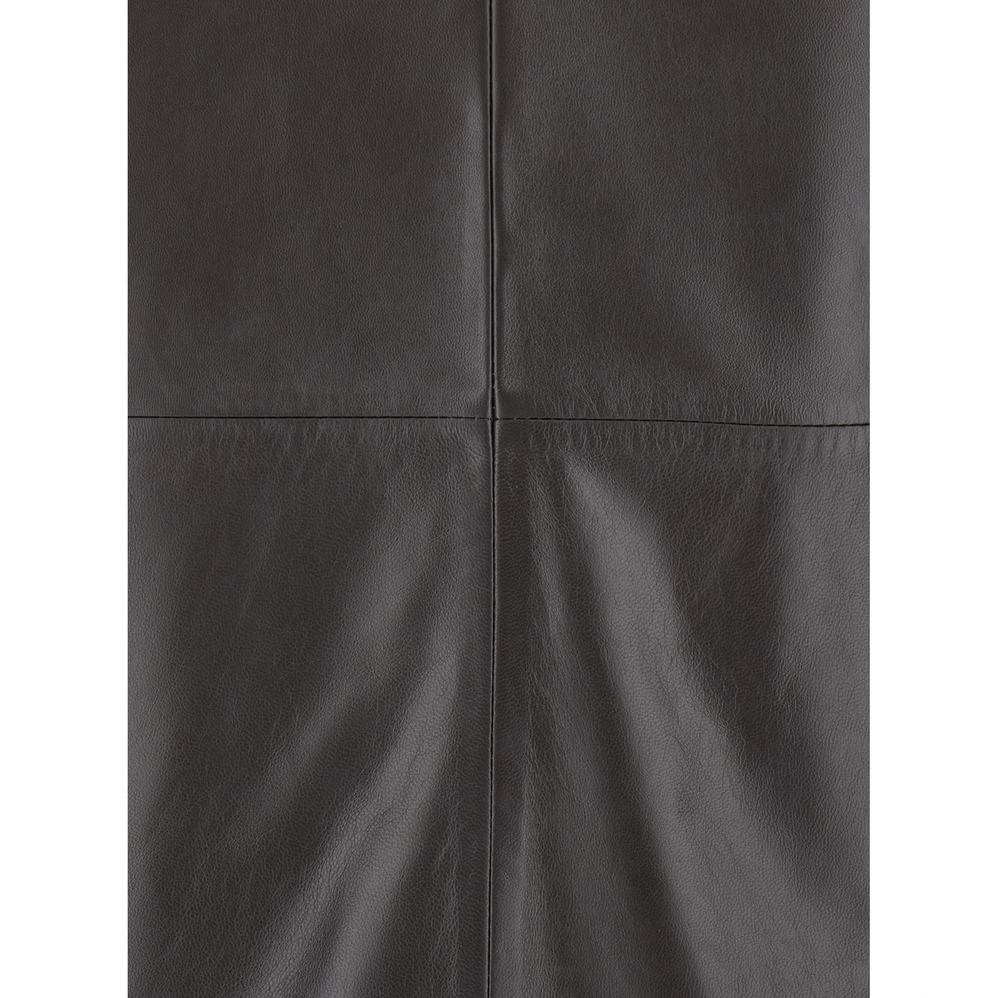 Kinder Black Midi Skirt with Rear Single Slit in Leather Woman