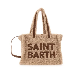 Colette Brown Handbag with Maxi Logo Lettering on the Front in Teddy Girl