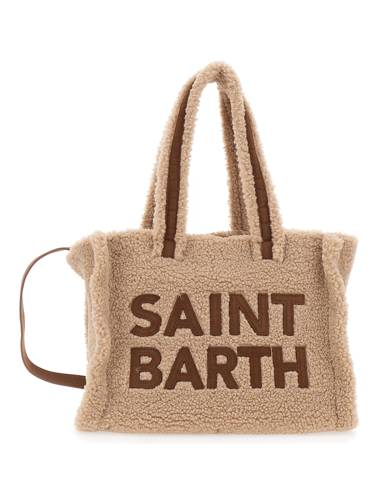 Colette Brown Handbag with Maxi Logo Lettering on the Front in Teddy Girl