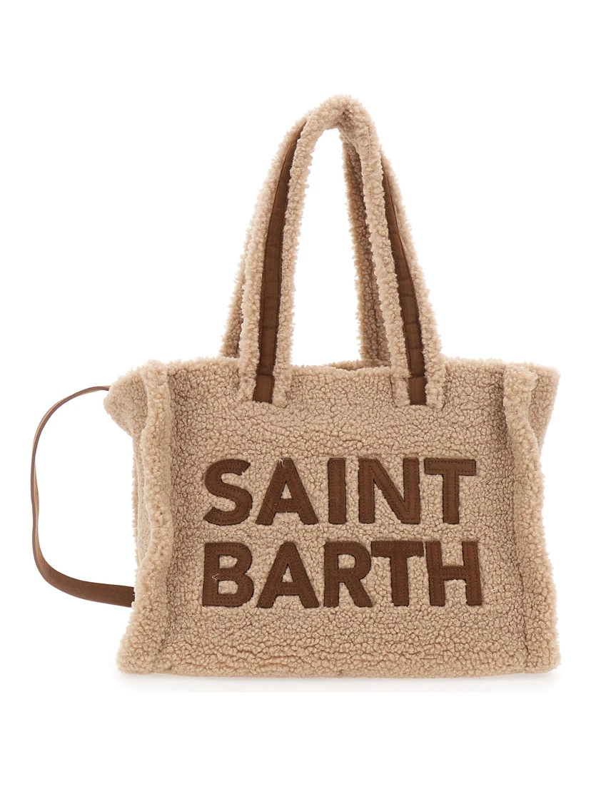 Colette Brown Handbag with Maxi Logo Lettering on the Front in Teddy Girl