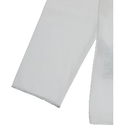 White Crewneck Long-Sleeve T-Shirt with Straight hem in Cotton Girl