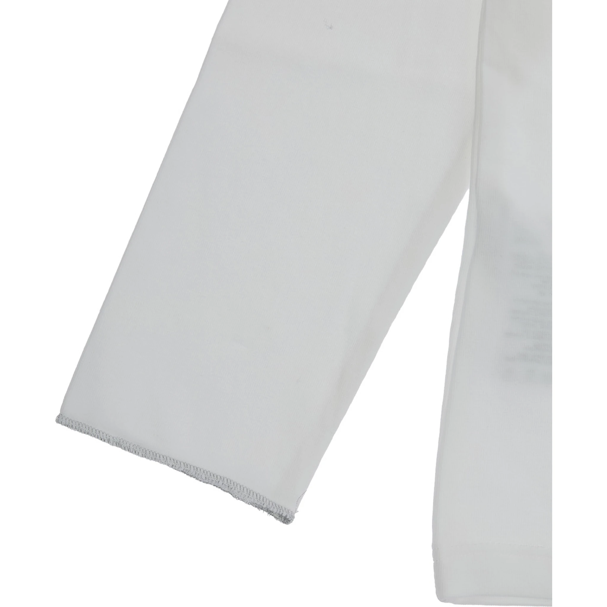 White Crewneck Long-Sleeve T-Shirt with Straight hem in Cotton Girl