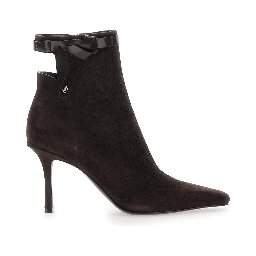Camie Brown Ankle Boots with Knot Detail in Suede Woman