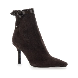 Camie Brown Ankle Boots with Knot Detail in Suede Woman