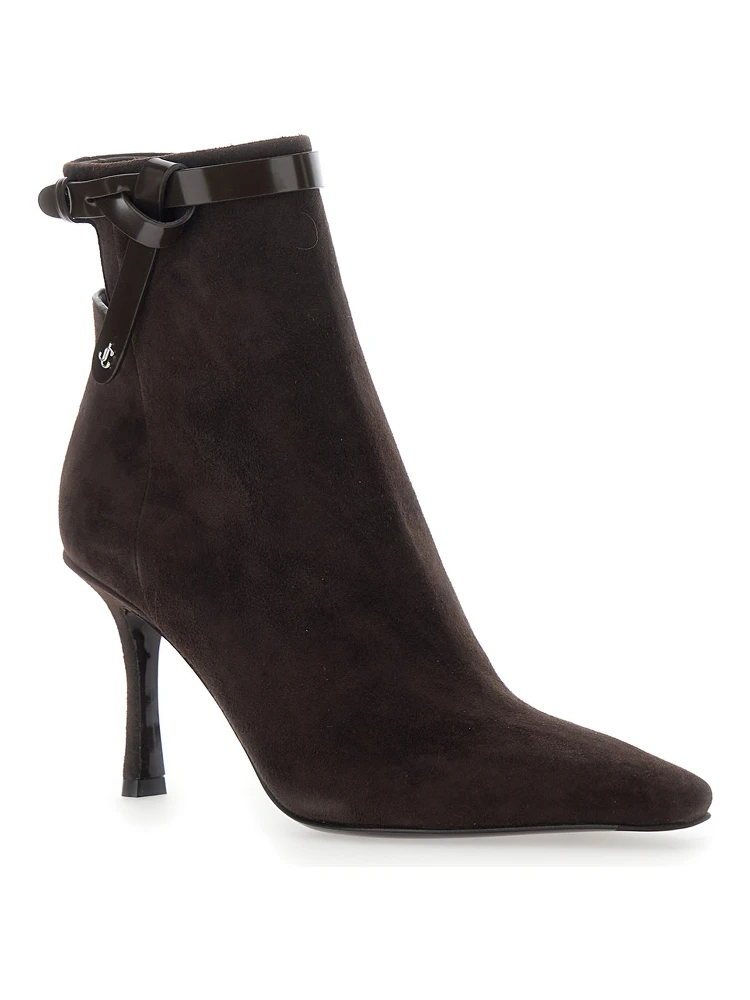 Camie Brown Ankle Boots with Knot Detail in Suede Woman alternative
