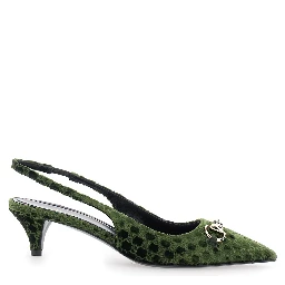 Erin Green Décolleté with Clamp on the Front in Velvet Woman