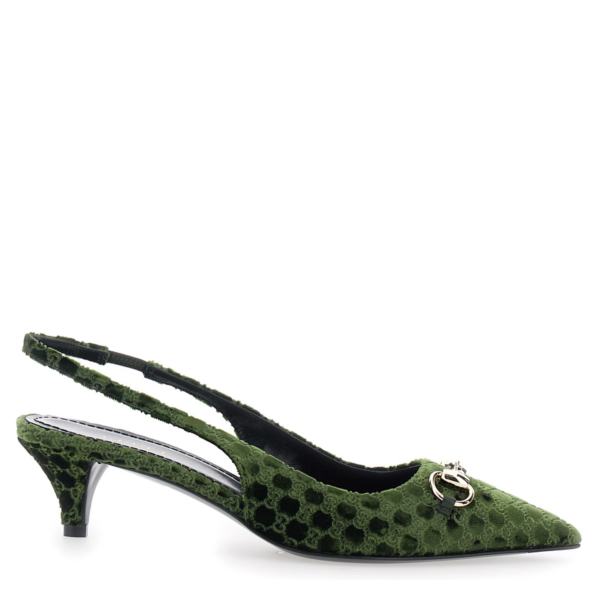 Erin Green Décolleté with Clamp on the Front in Velvet Woman