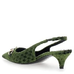 Erin Green Décolleté with Clamp on the Front in Velvet Woman