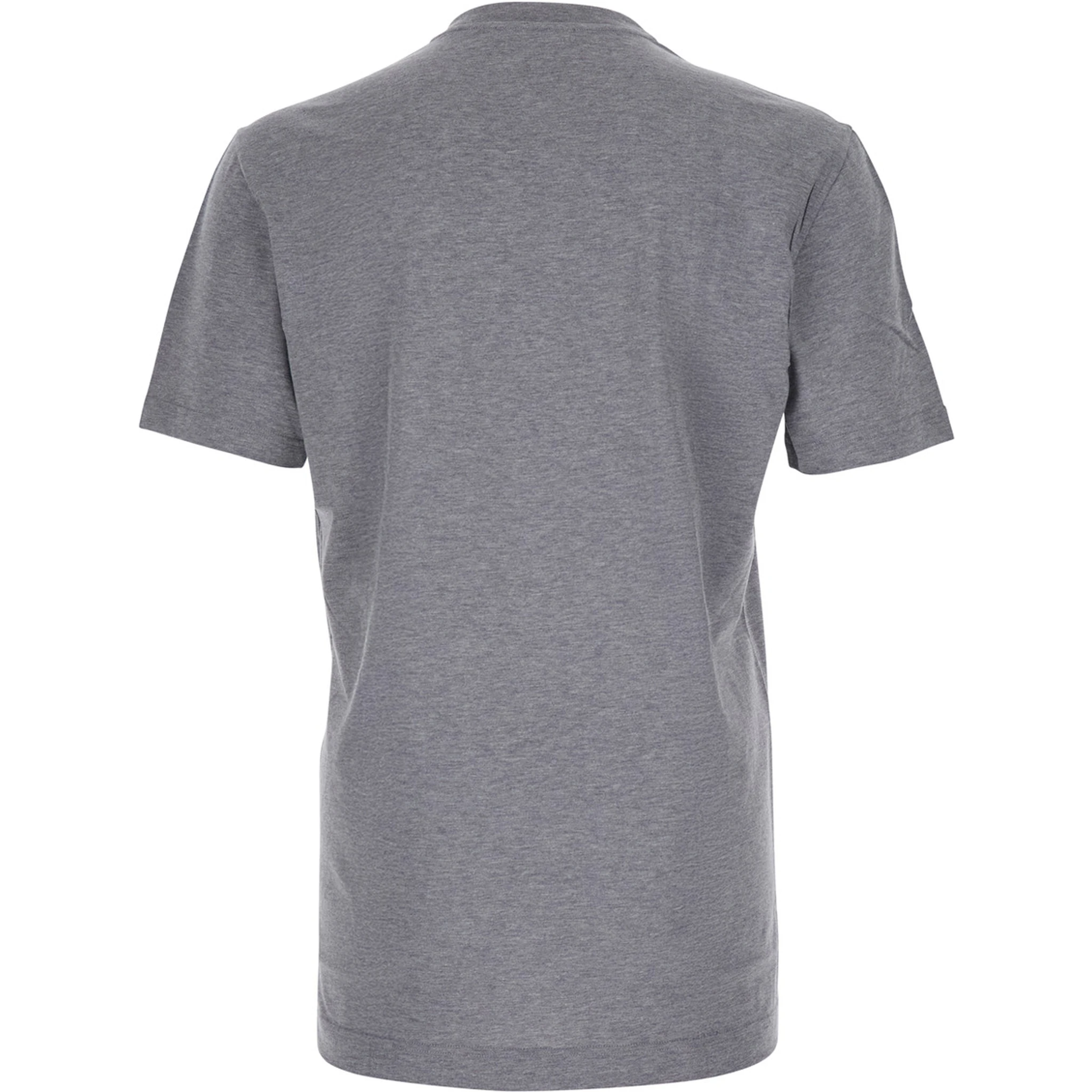 Grey Crewneck T-Shirt with Logo Embroidery on the Front in Cotton Man