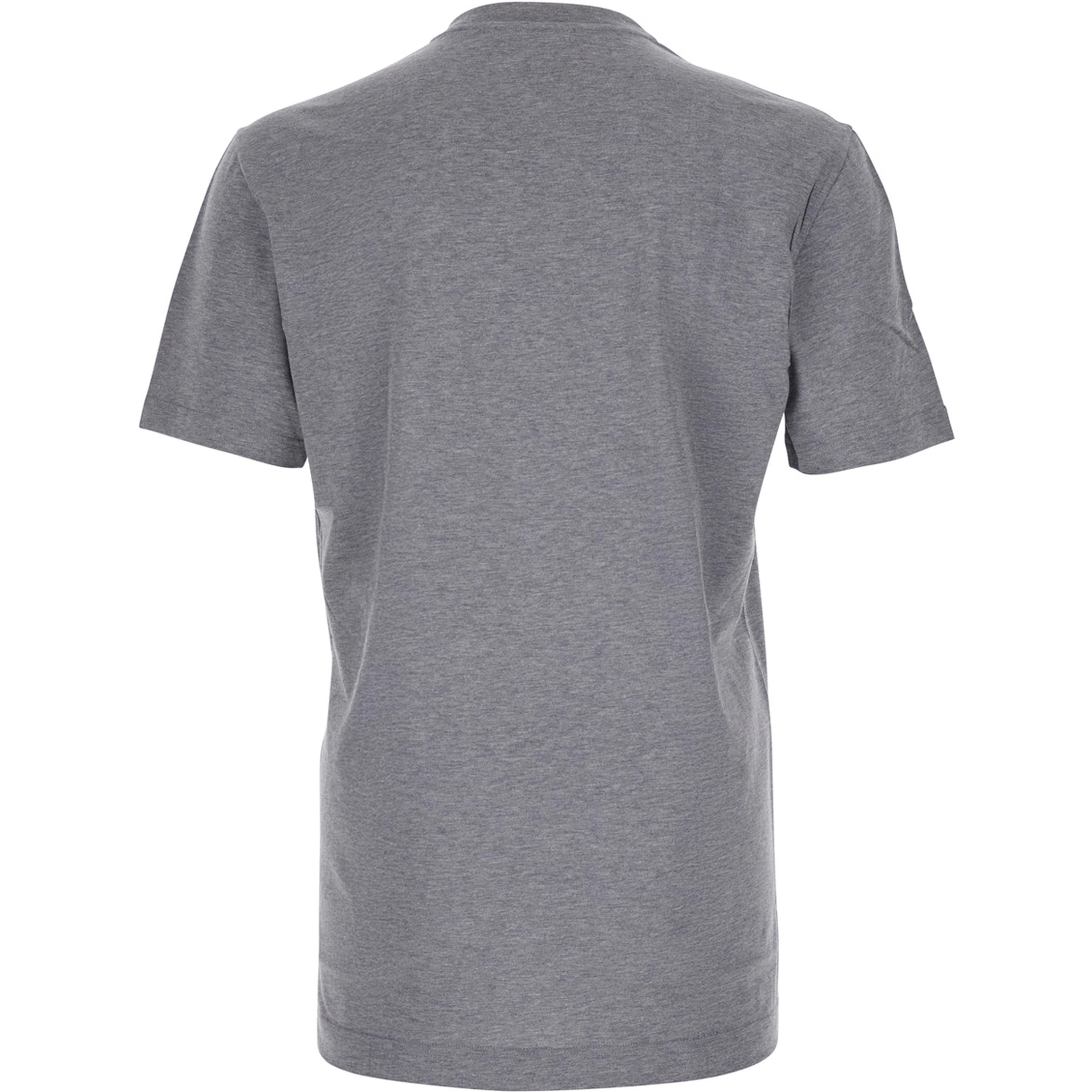 Grey Crewneck T-Shirt with Logo Embroidery on the Front in Cotton Man
