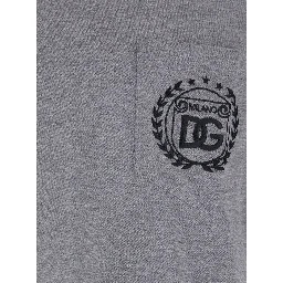 Grey Crewneck T-Shirt with Logo Embroidery on the Front in Cotton Man