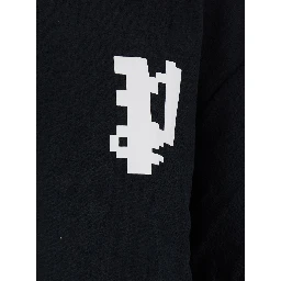 Black Crewneck T-Shirt with Logo on Front and Rear in Cotton Man