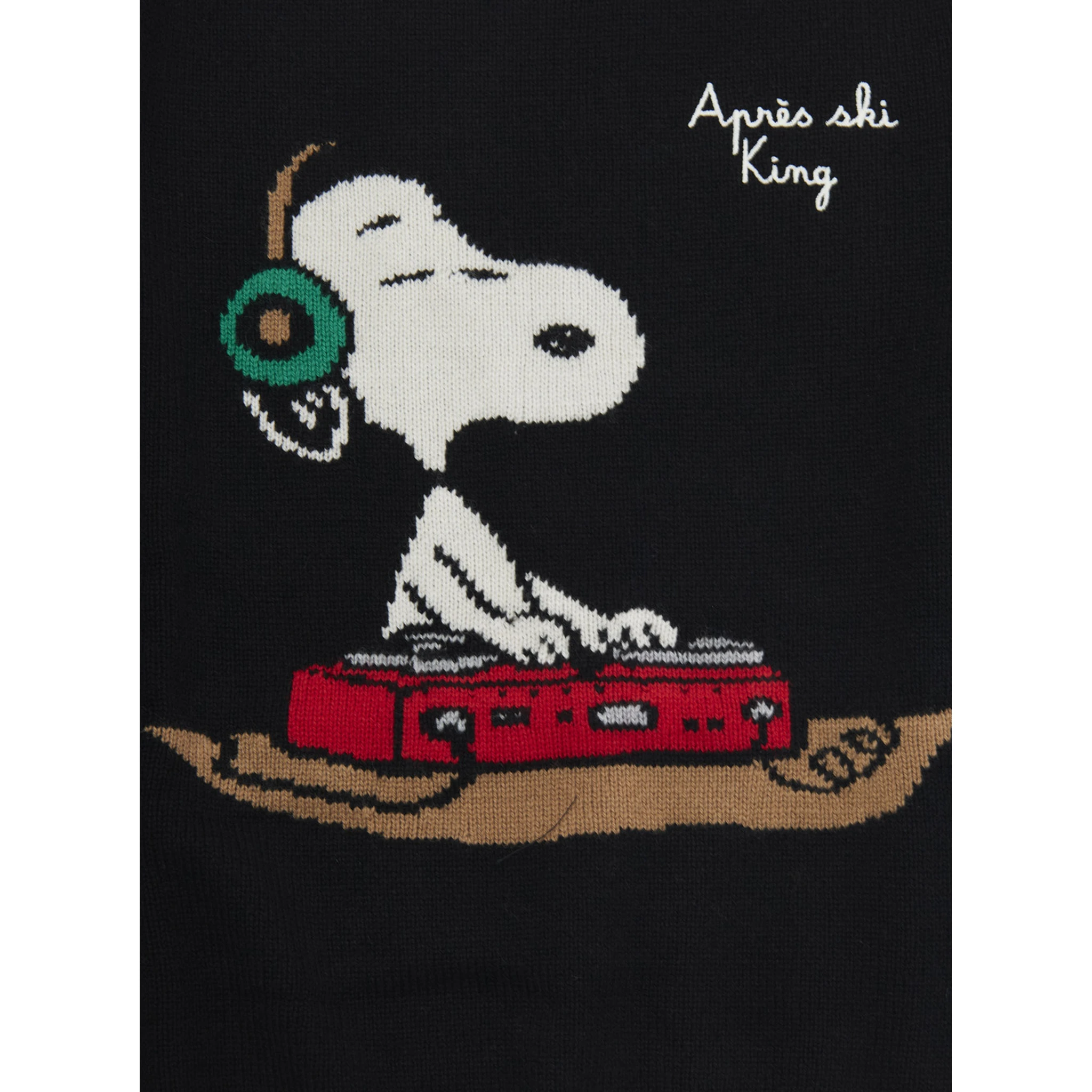 Black Crewneck Sweater with Maxi Embroidery on the Front and Logo Lettering on the Sleeve in Wool Blend Boy