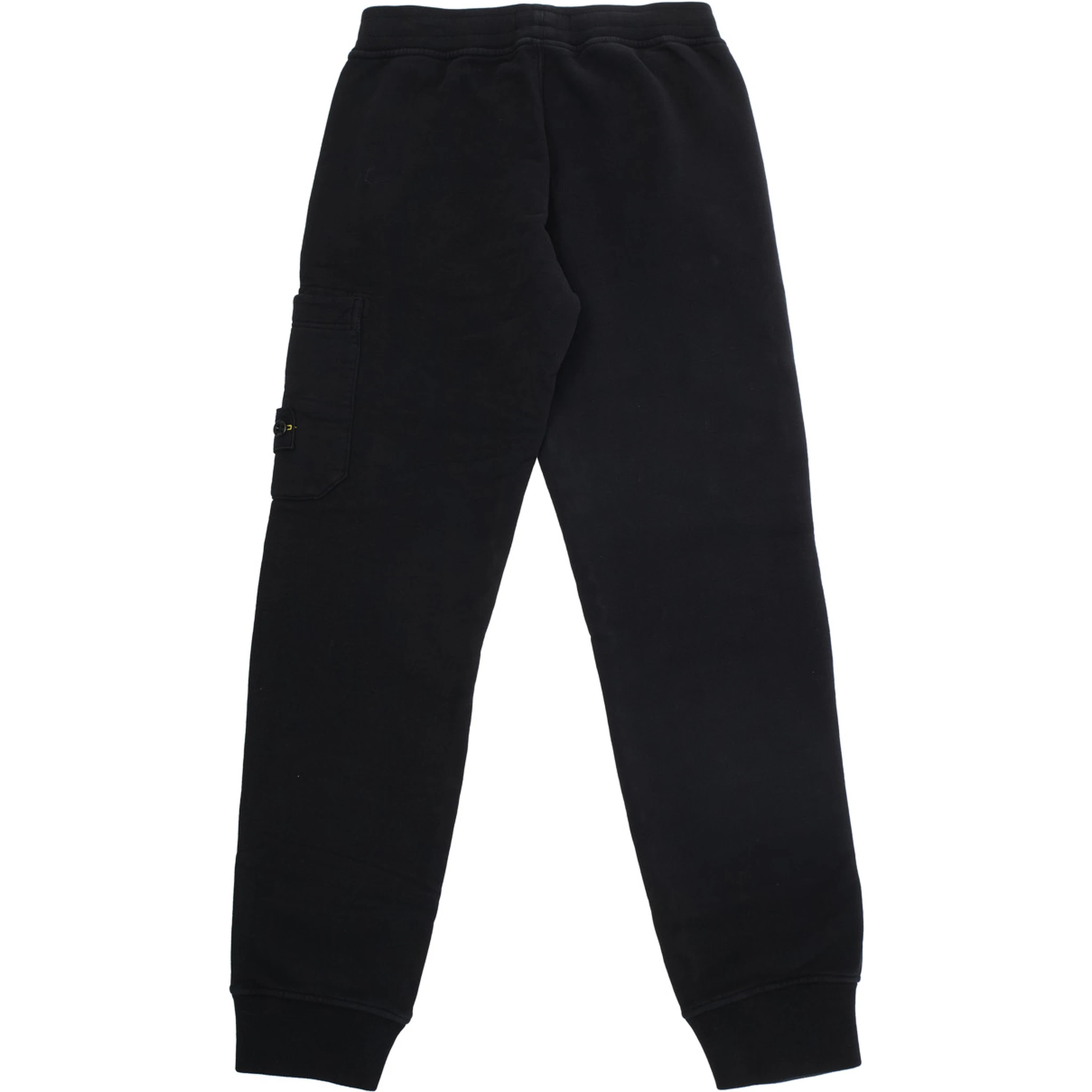 Black Pants with Elastic Waist and Logo Patch on the Side in Cotton Boy