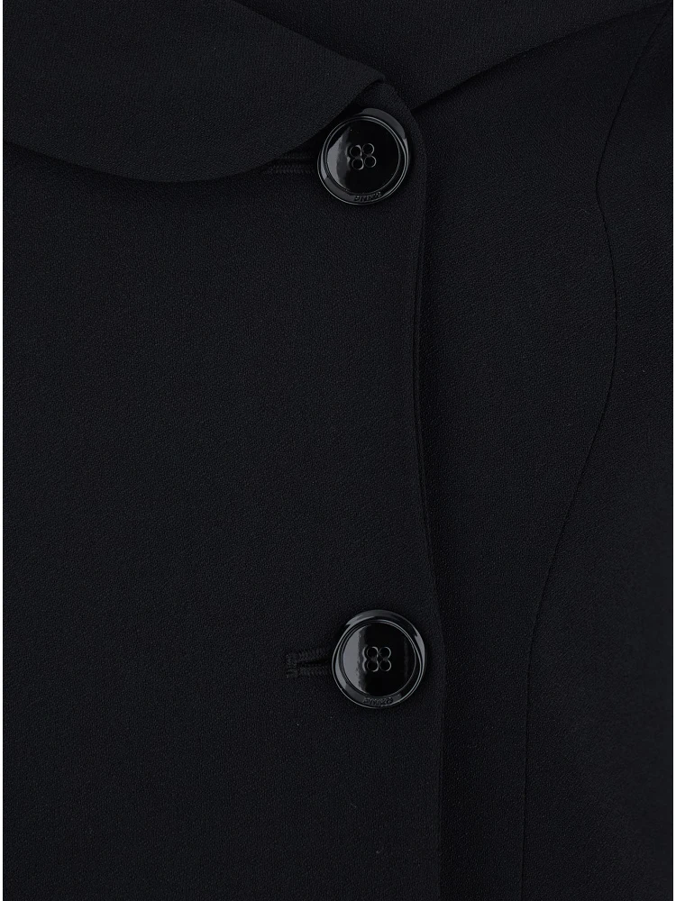 Antonina Black Jacket with Off-Shoulder Neckline in Tech Fabric Woman alternative