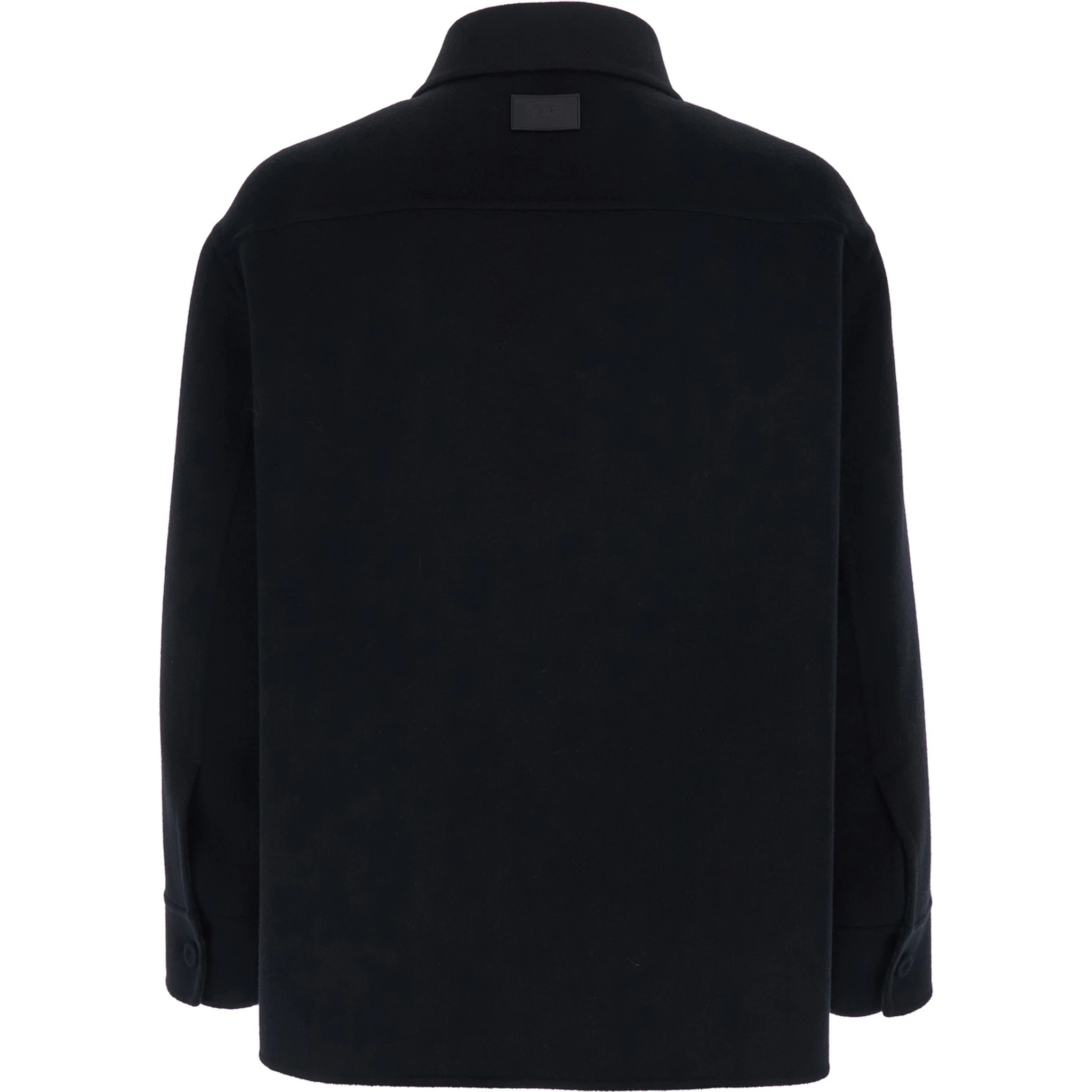 Black Jacket with FF Embroidery on the Front and Logo Patch on the Rear in Wool Man