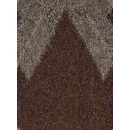 Brown Crewneck Sweater with All-Over Argyle Motif in Wool Blend Man