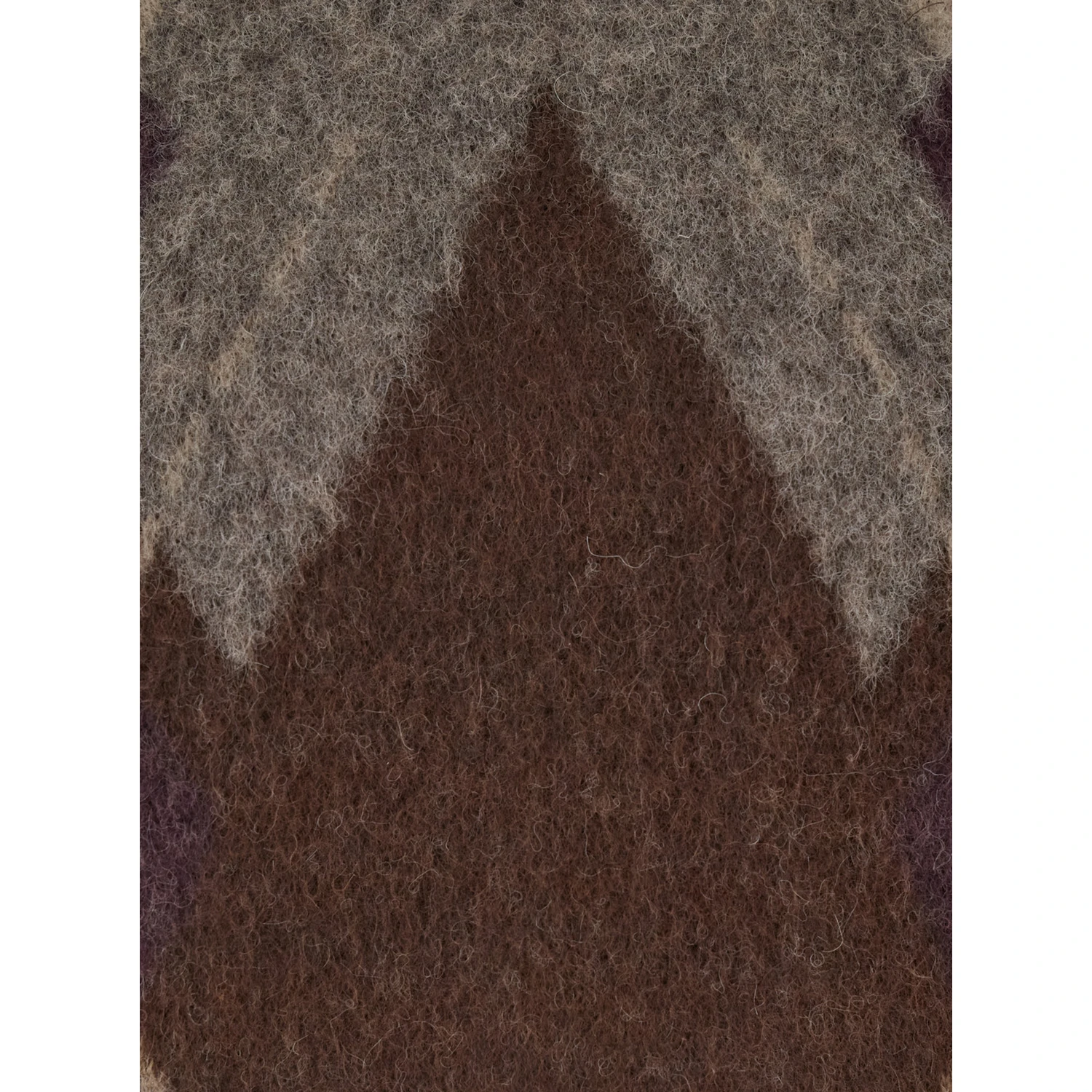 Brown Crewneck Sweater with All-Over Argyle Motif in Wool Blend Man