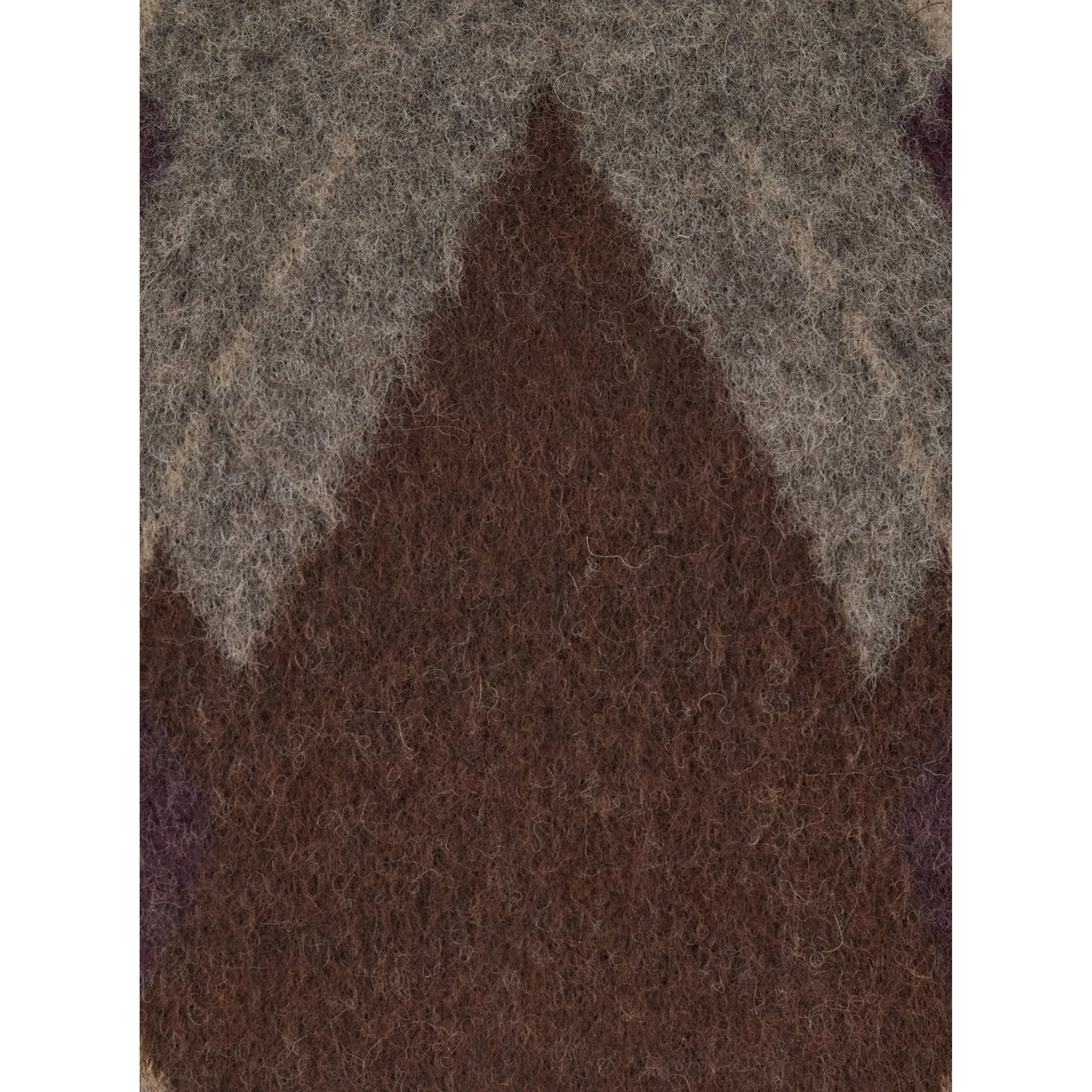Brown Crewneck Sweater with All-Over Argyle Motif in Wool Blend Man