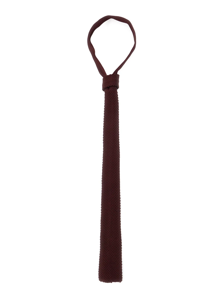 Bordeaux Knit Tie in Viscose Woman