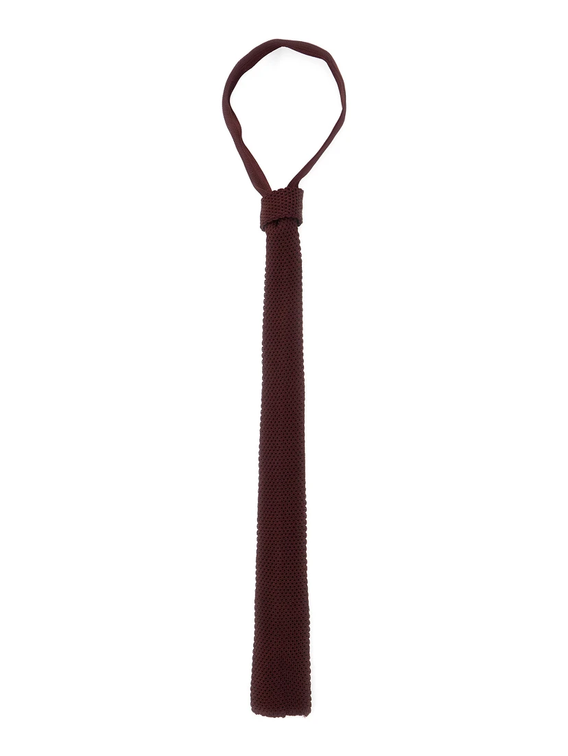 Bordeaux Knit Tie in Viscose Woman