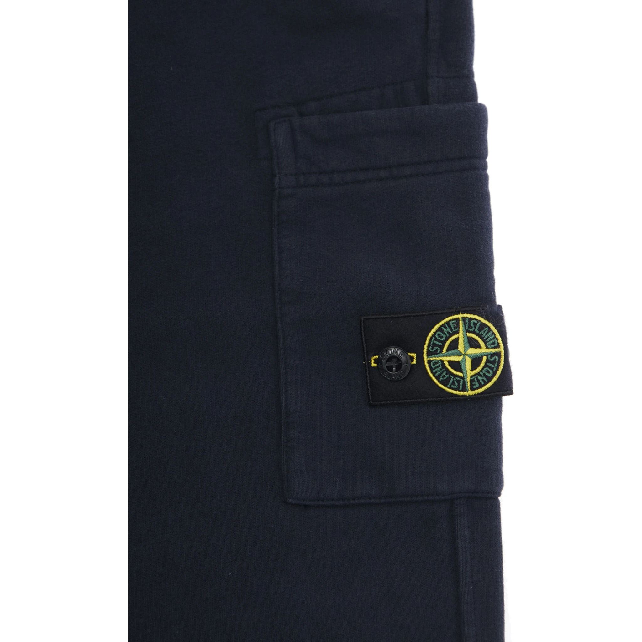Blue Pants with Elastic Waist and Logo Patch on the Side in Cotton Boy