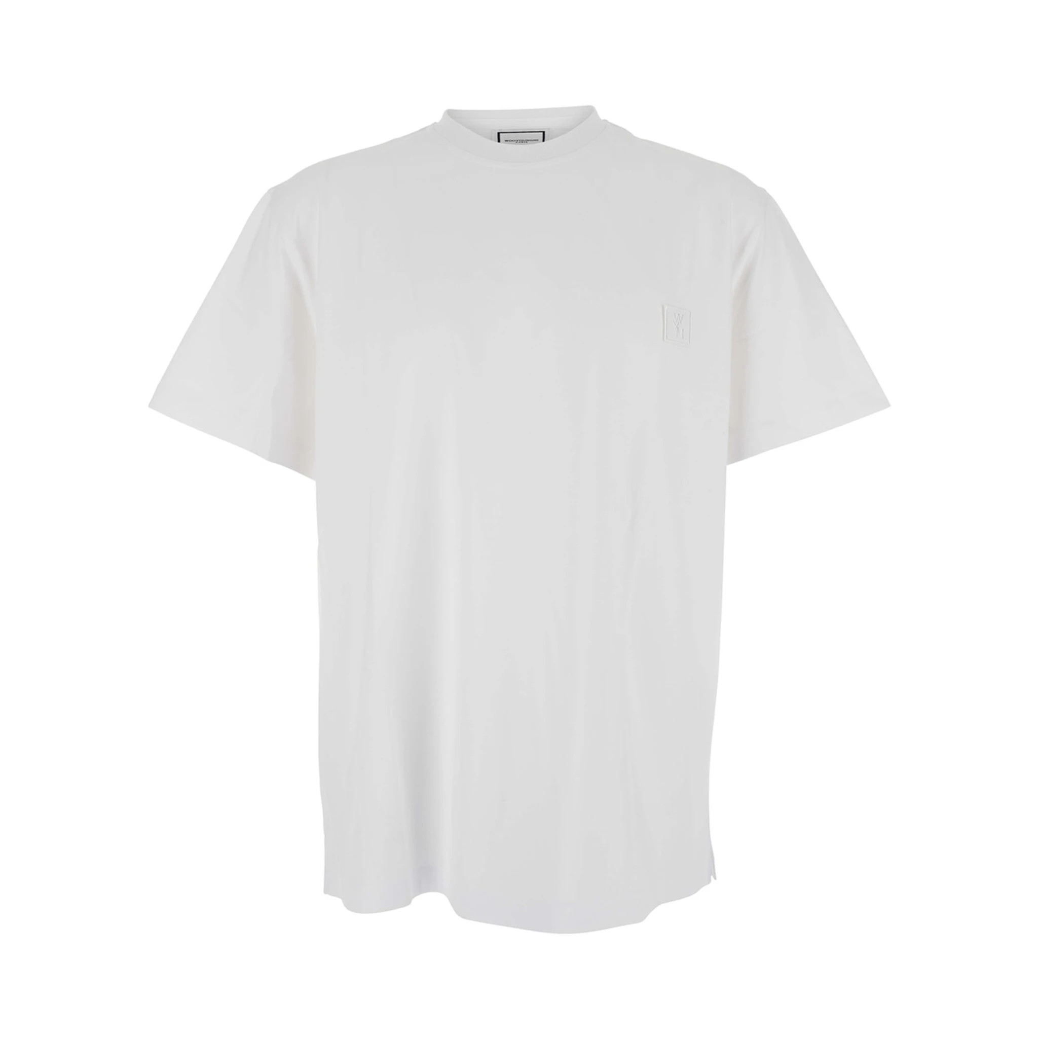 Grey Crew Neck T-Shirt with Back Lettering Logo in Cotton Man