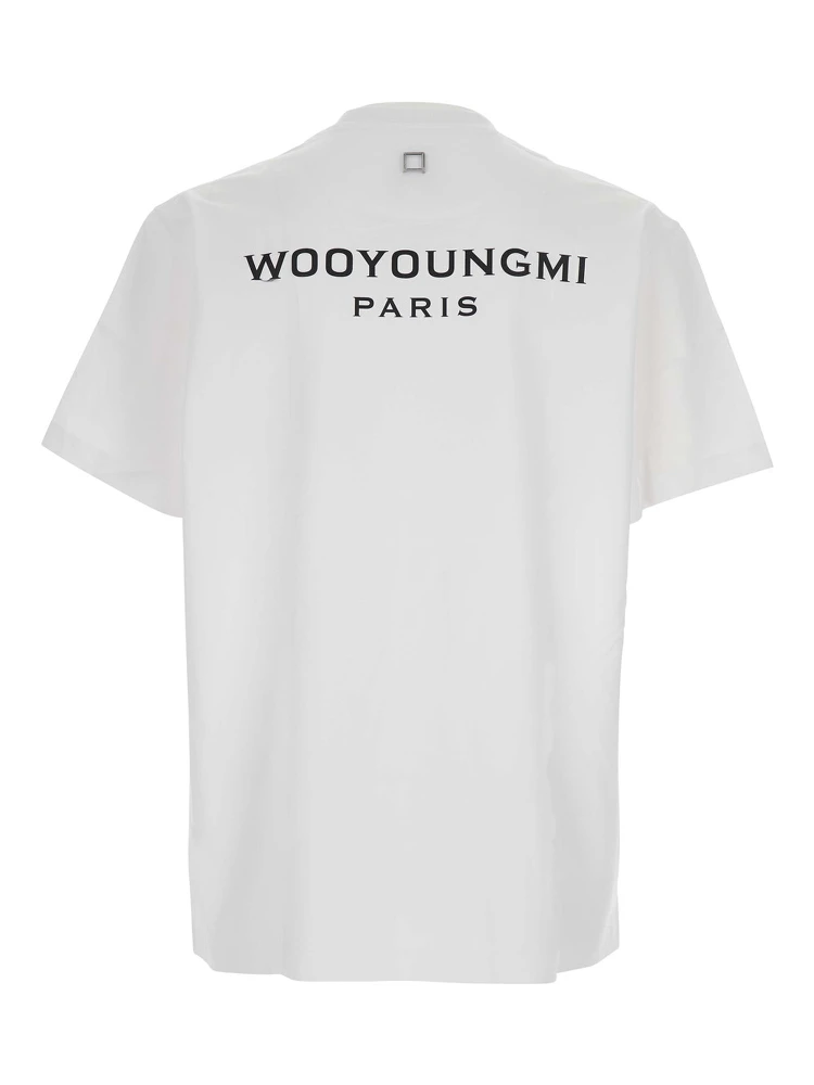 Grey Crew Neck T-Shirt with Back Lettering Logo in Cotton Man alternative