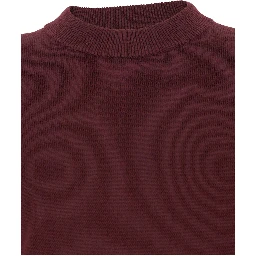 Bordeaux Crew Neck Sweater with Dropped Shoulder in Wool Blend Man