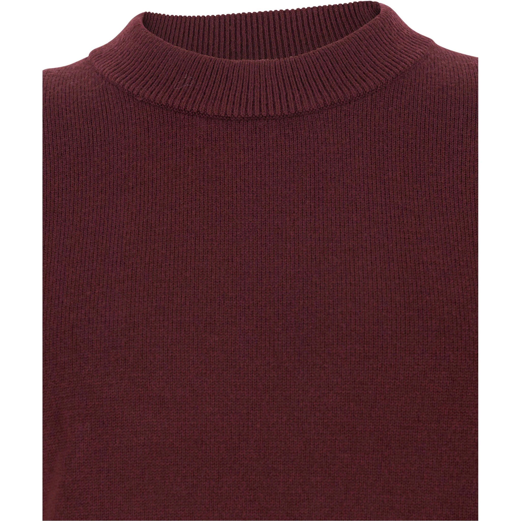 Bordeaux Crew Neck Sweater with Dropped Shoulder in Wool Blend Man