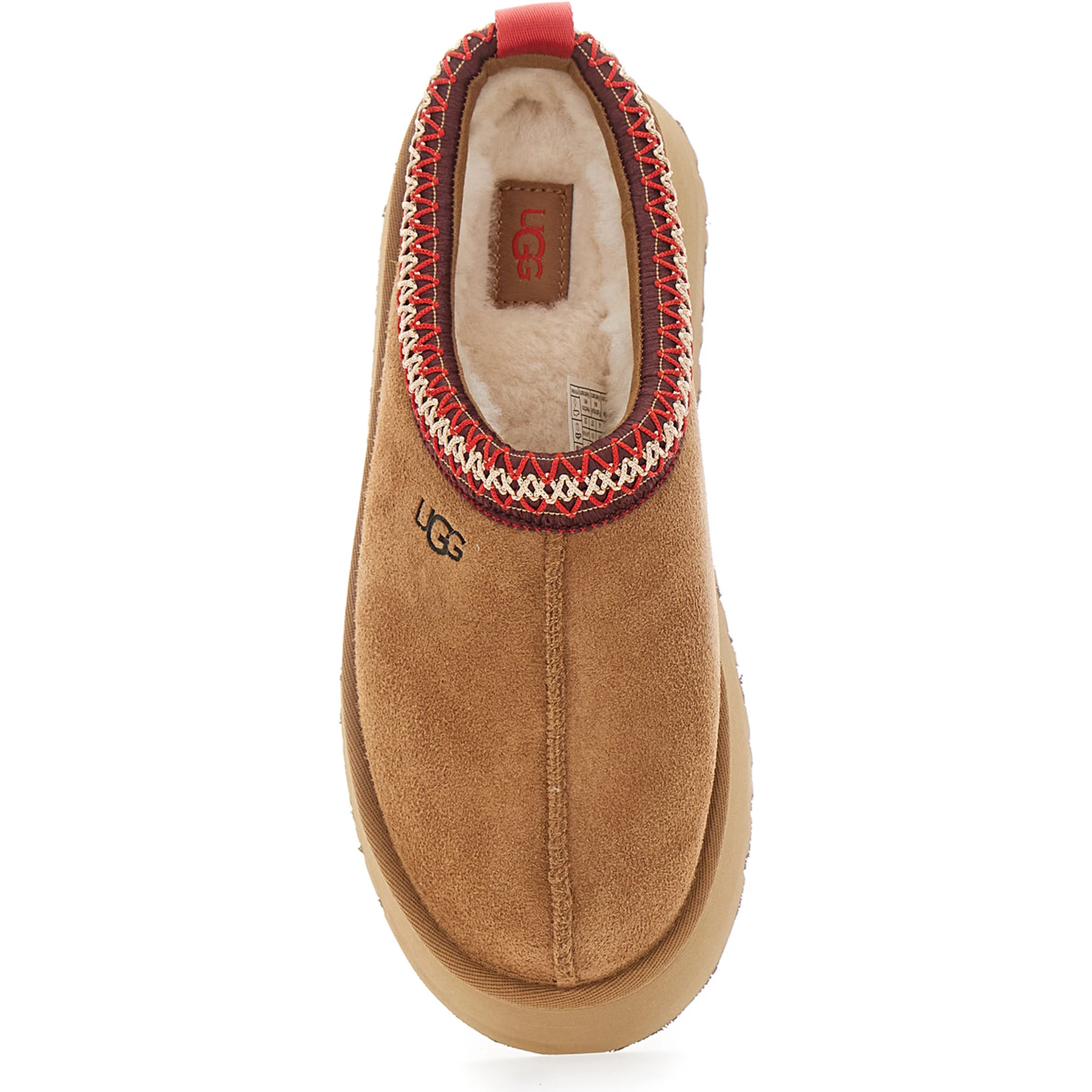 ‘Tasman’ Beige Plaited Hem Mules in Suede Woman