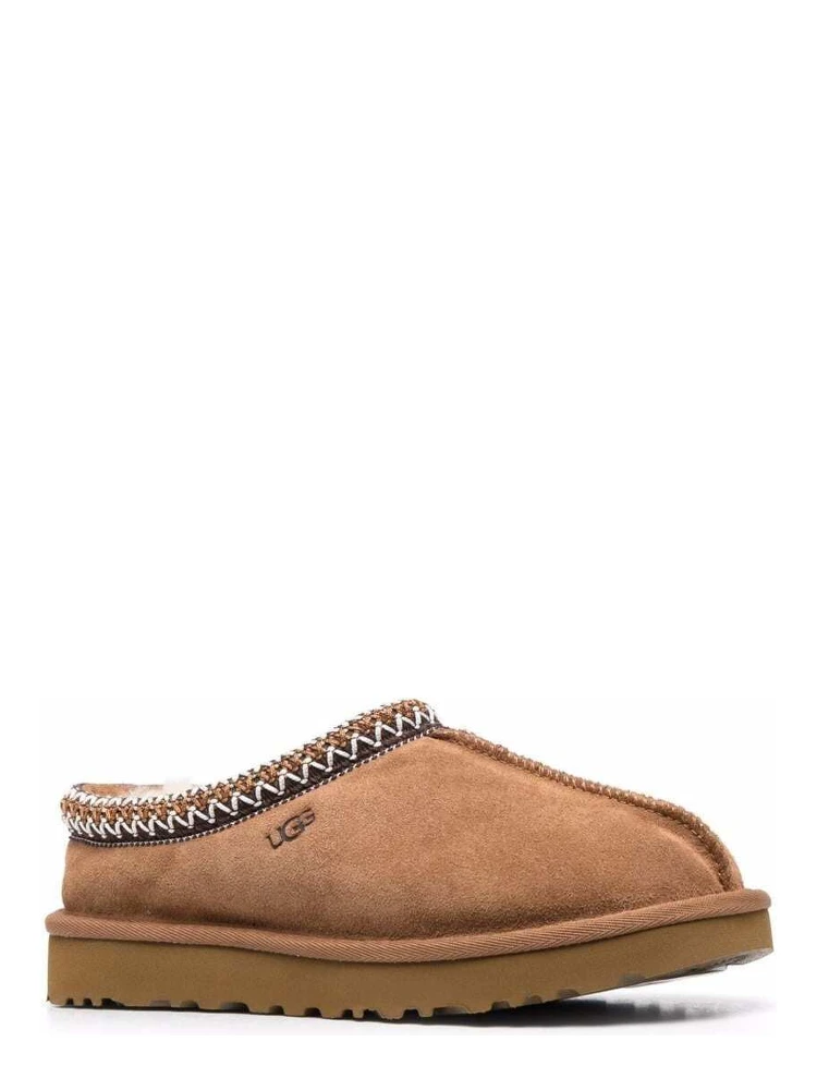 Tasman Beige Mules with Embossed Logo in Suede Woman alternative