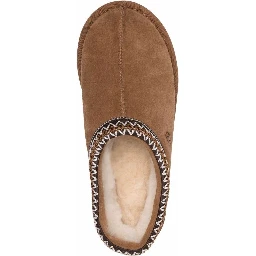 Tasman Beige Mules with Embossed Logo in Suede Woman