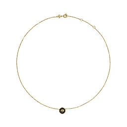 Kira Metallic Necklace with Logo Pendant and Chain-Link Detail on Brass Blend Woman