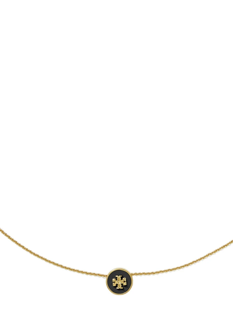 Kira Metallic Necklace with Logo Pendant and Chain-Link Detail on Brass Blend Woman alternative