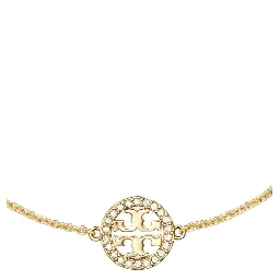 Miller Metallic Chain-Link Bracelet with Double T Charm and Crystal Embellishments in Brass Blend Woman