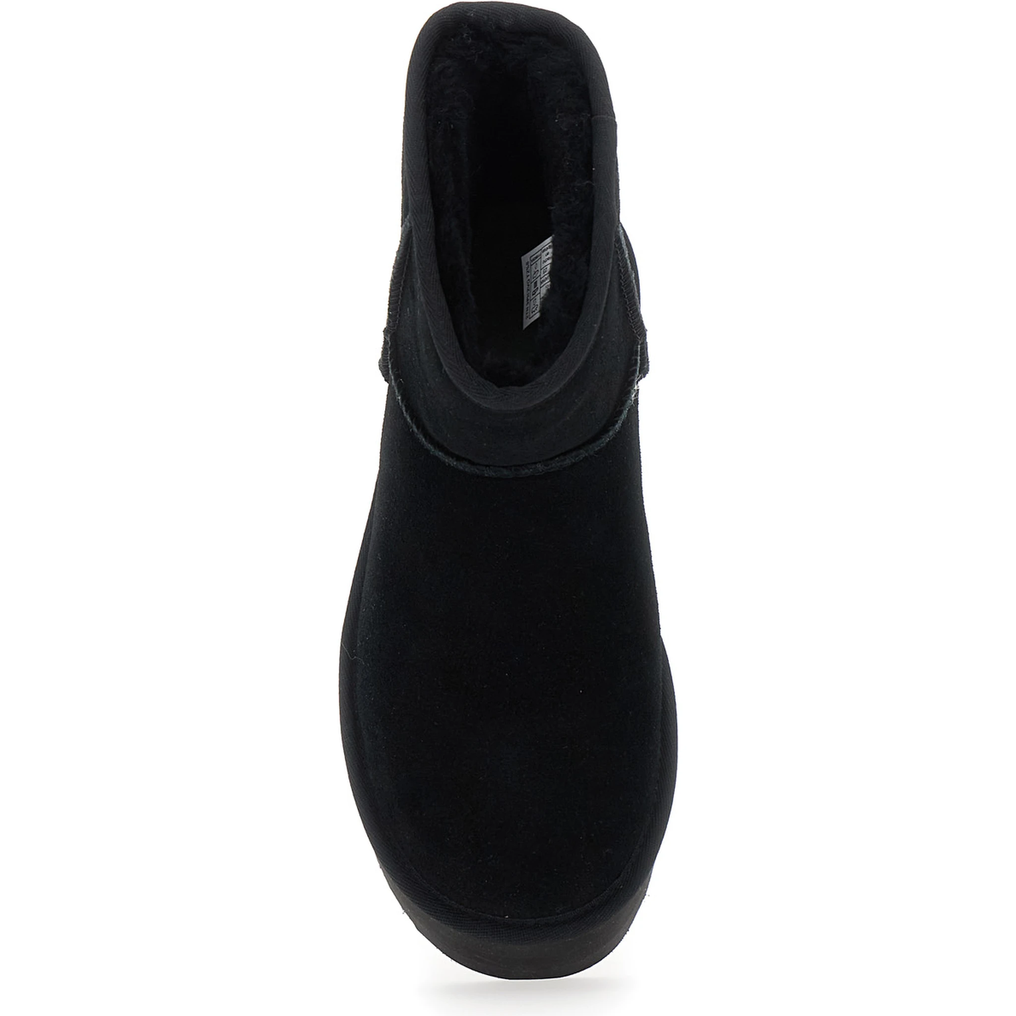 Classic Mini Platform Black Ankle Boots with Platform in Suede Woman