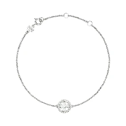 سوار ميلر المعدني ذو السلسلة المتشابكة مع تعليقة حرف T مزدوجة وتزيينات كريستالية من مزيج النحاس للنساء