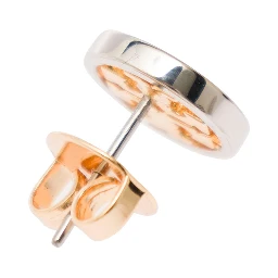 Miller Stud Earrings with Logo Detail in Brass Woman