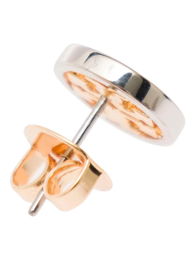 Miller Stud Earrings with Logo Detail in Brass Woman