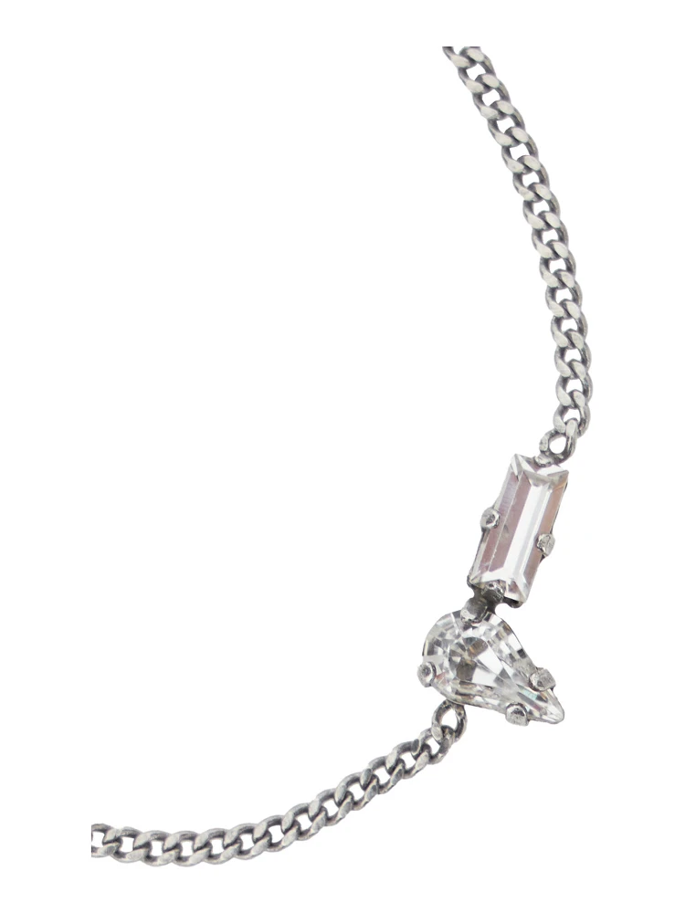 Opyum Silver-Colored Bracelet with Rhinestone and Charm in Brass Man