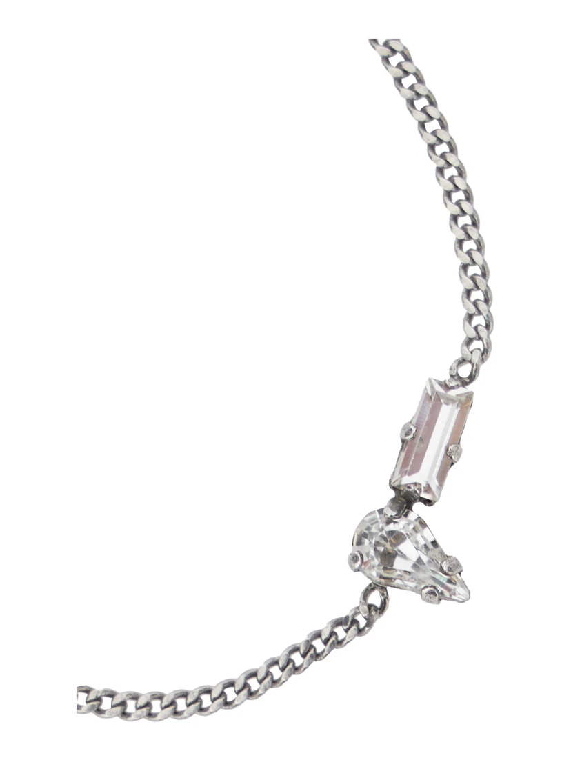 Opyum Silver-Colored Bracelet with Rhinestone and Charm in Brass Man