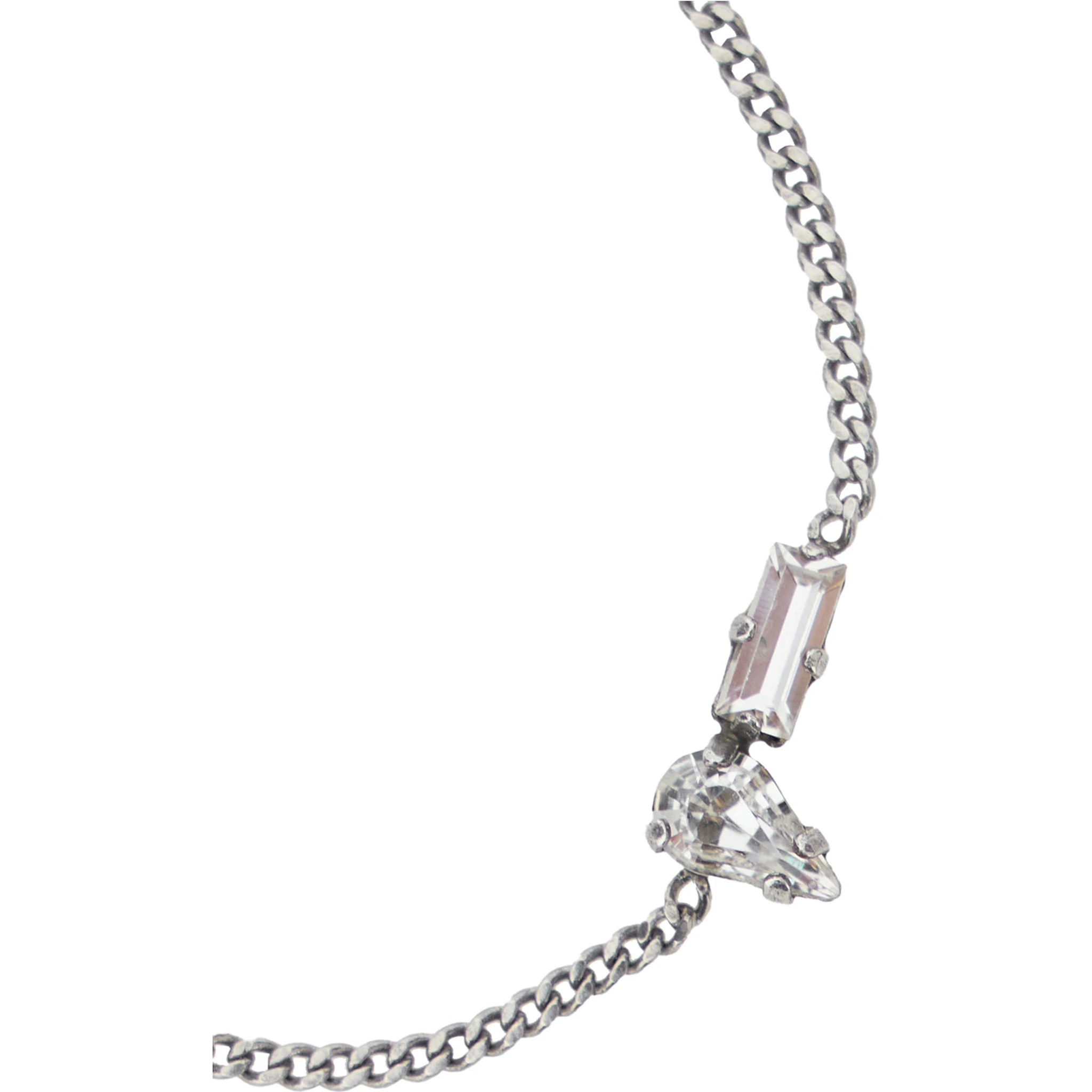 Opyum Silver-Colored Bracelet with Rhinestone and Charm in Brass Man